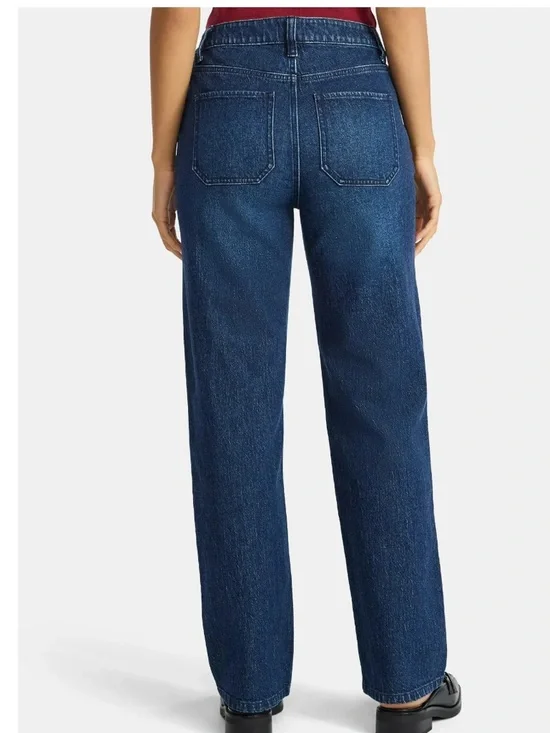 NWT Time and Tru High-Rise Straight Jeans with Carpenter Details Size 10 - Picture 3 of 8